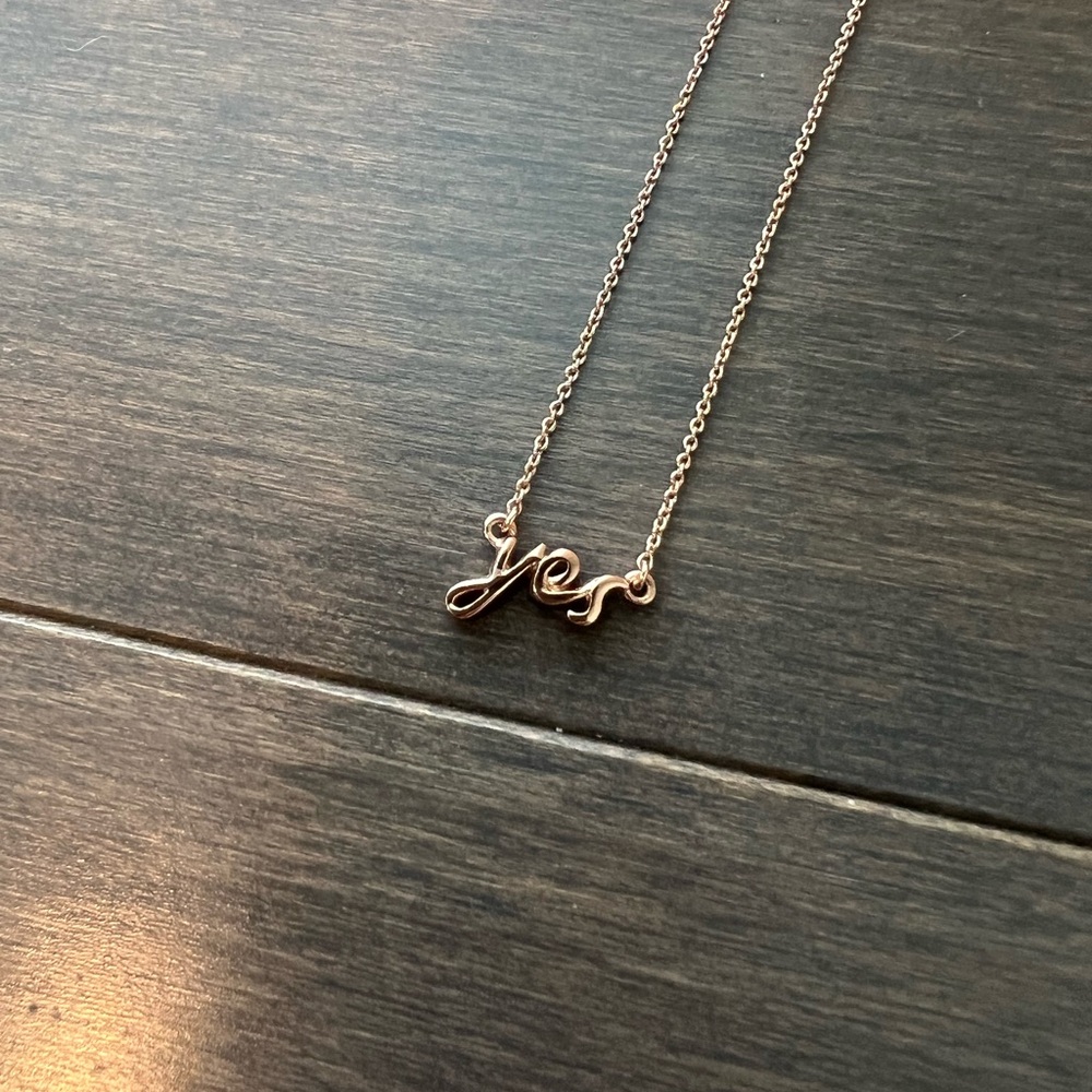Kate Spade Rose Gold 'Yes' Necklace Say Yes Collection - NWOT